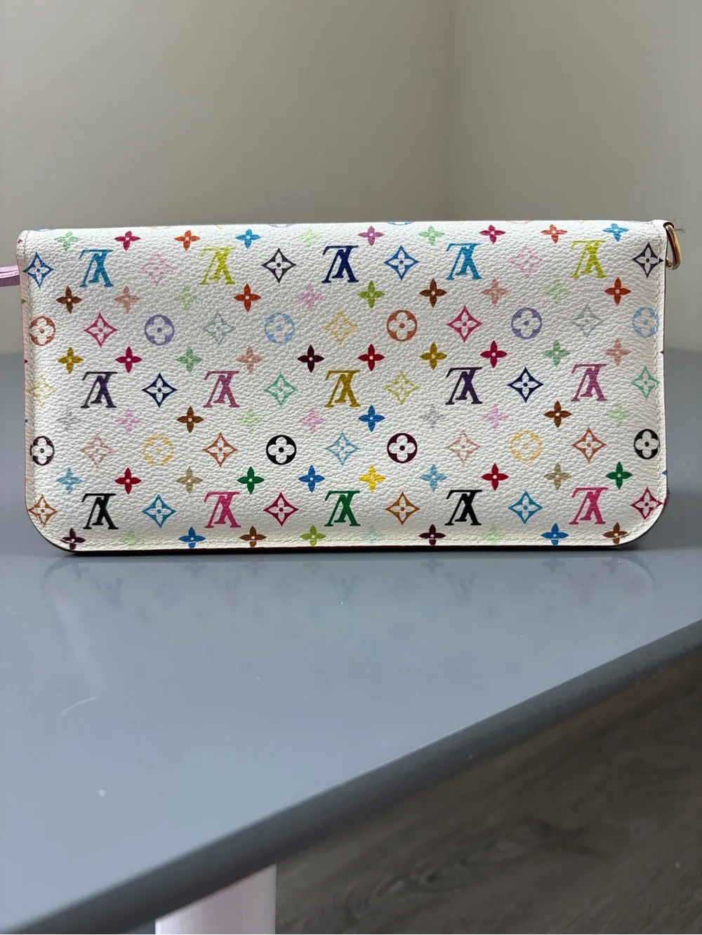 Louis Vuitton White Multicolor Monogram Zip Clutch